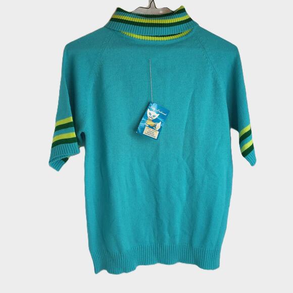 Vintage Fully Fashioned Turtleneck Sweater Stripes Size 38 New - Picture 1 of 9